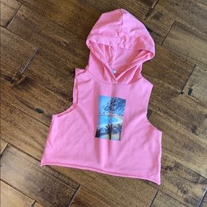 Forever 21 Crop hoodie pink